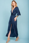 Cleo High Center Slit Dress Navy