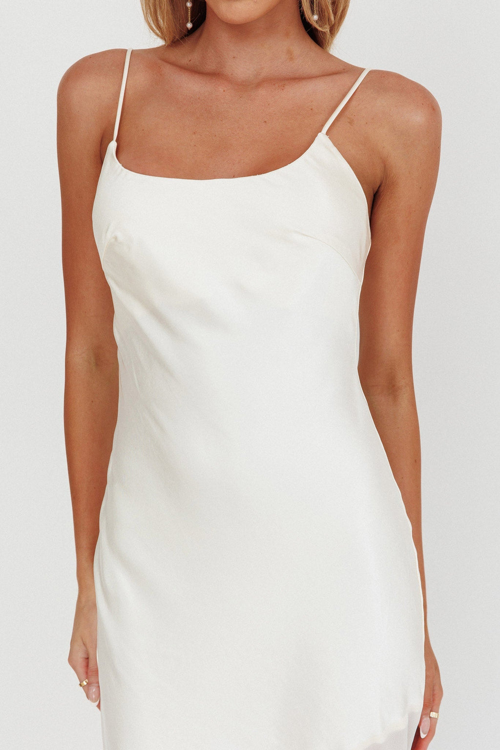 Gilded Dream Chiffon Hem Maxi Dress Oyster